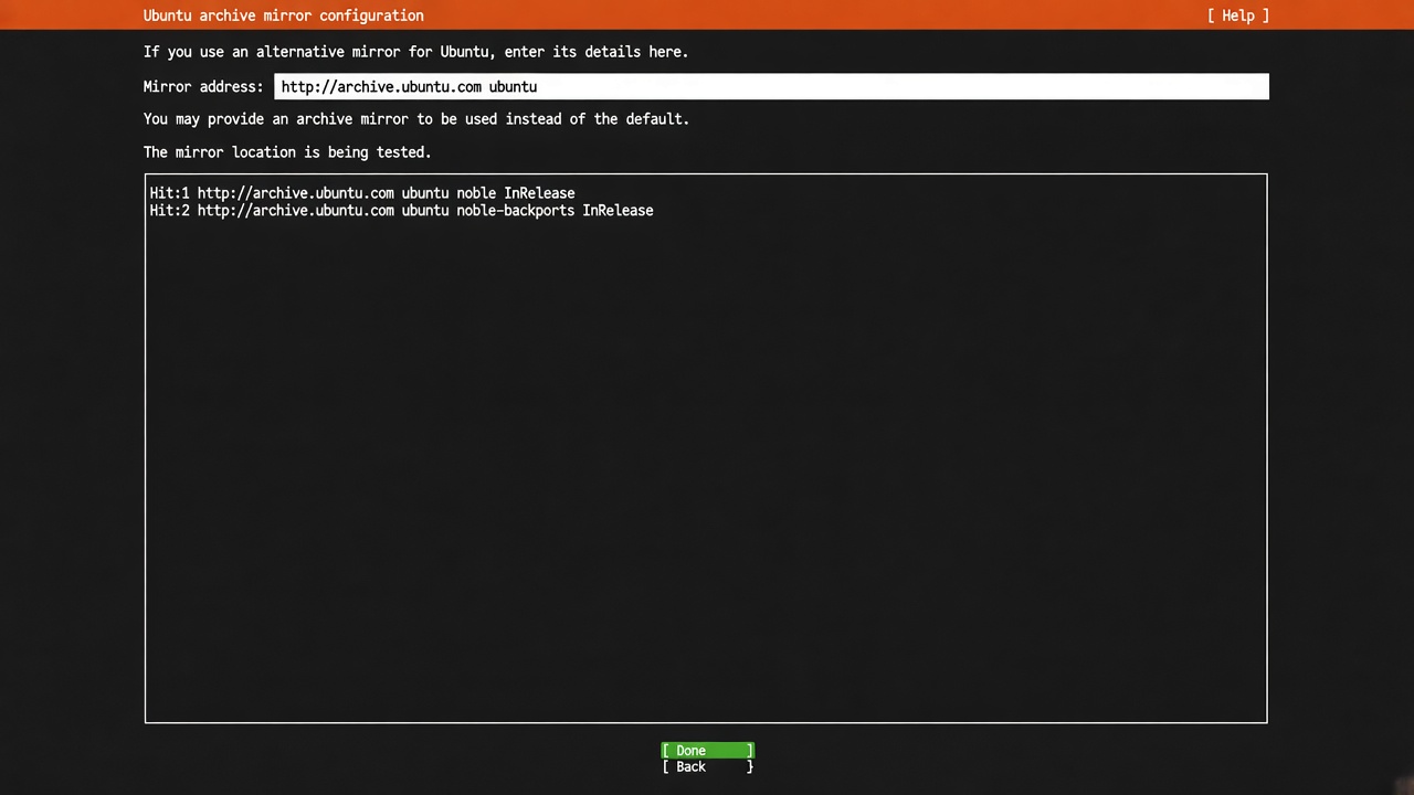 Ubuntu archive mirror configuration