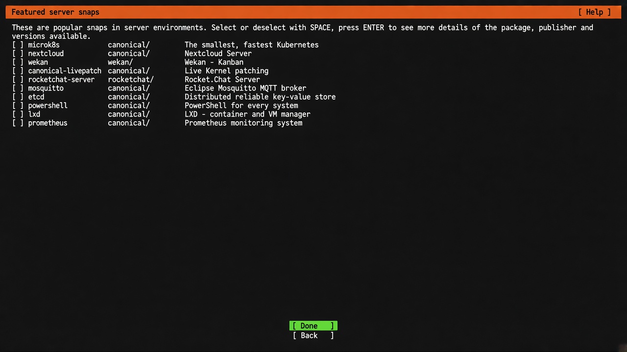 Featured server snaps — none selected